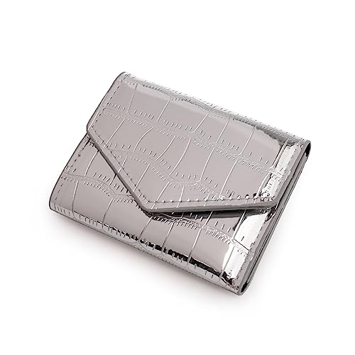 2023 fashion wallet European and American style card bag female cross-border trend multicolor bright versatile tide (Silver)