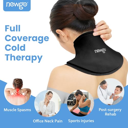 Image of NEWGO Neck Ice Pack Wrap Gel, Ice Packs for Neck Reusable, Hot and Cold Compress, Relief of Pain, Swelling, Office Pressure and Surgery Recovery