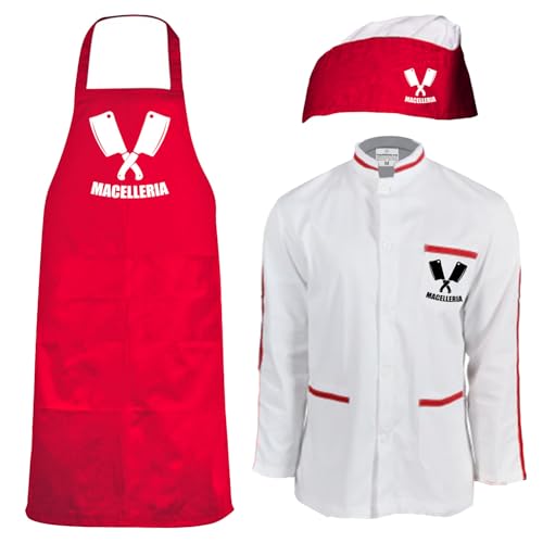 Il logo mostrato nell’immagine è puramente illustrativo. Kit Divisa Uomo Giacca cappello e grembiule per salumerie ortofrutta pescherie laboratori macellerie e supermercati made in italy. Include una giacca bicolore con dettagli a contrasto, chiusura centrale e tasche funzionali, un grembiule misto cotone con tasca laterale e un berretto bicolore modello bustina, realizzato in 100% cotone traspirante per il massimo comfort. Personalizzabile tramite stampa digitale DTF o ricamo, questo kit offre resistenza ai lavaggi frequenti senza perdere la sua forma o colore. Progettato per garantire libertà di movimento e leggerezza, è lavabile in lavatrice a 30°C e facile da stirare per mantenere