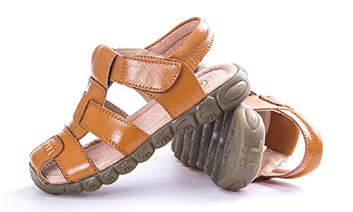 Kids’ Boys’ Girls’ Closed Toe Casual Leather Outdoor Gladiator Sandals Yellow Size 5.5M3