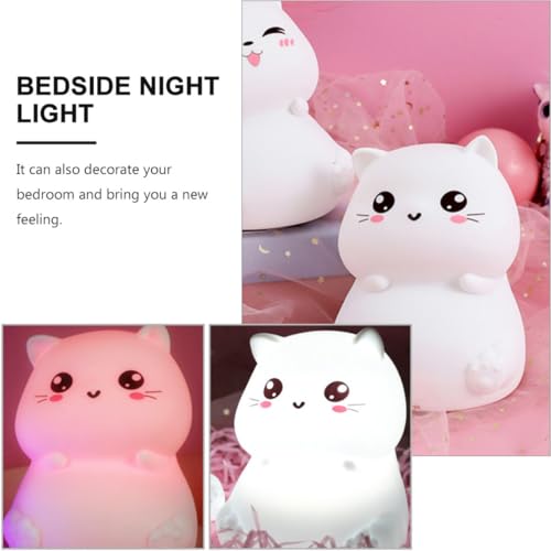 Lámpara de Mesa de Noche Silicona Gato USB Recargable miniatura 3