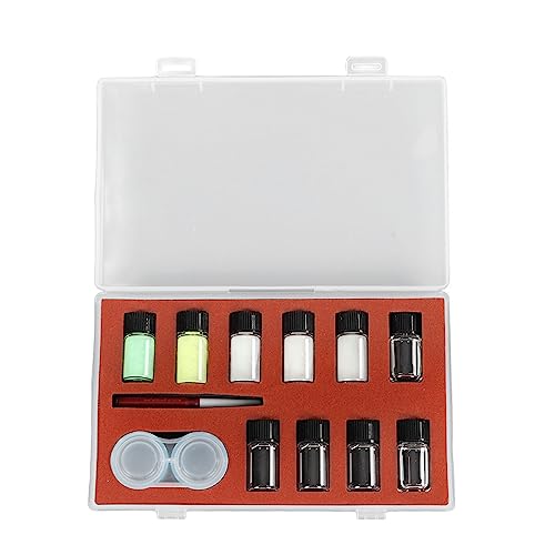 Watch Luminous Fluorescent Powder Kit, Multifunctional Complete Set with Mixing Liquid, 5 Colors Luminous Powder for Watch Repair, Artistic Creation and Night Safety Tips, Includes