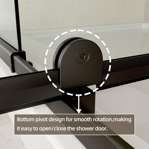 Image of Royal Guard 38-42 inch W x 71 inch H Pivot Glass Shower Door,Matte Black