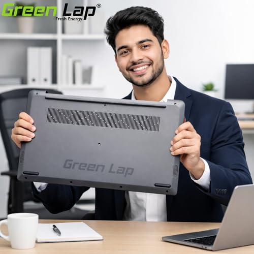 Image of Green Lap Gray Bottom Case Cover for Lenovo IdeaPad 3 15.6 inch 3-15ITL06, 3-15ADA06, 3-15ALC06 - D Shell Chassis with HDMI Port Support