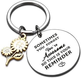 UU-MART Gifts for Women,Inspirational Keyring,Sunflower Keyrings,Christmas Birthday Gift for Friend Son Daughter Sister Leaving Gifts for Colleagues
