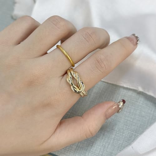 Layered Knot Silk Scarf Ring Brooch for Women Girls Dainty Infinity Love Knots Double Line Shawl Scarves Buckle Wrap Clasp Clip Finger Ring Size 8 Dress Accessories Jewelry Gift4