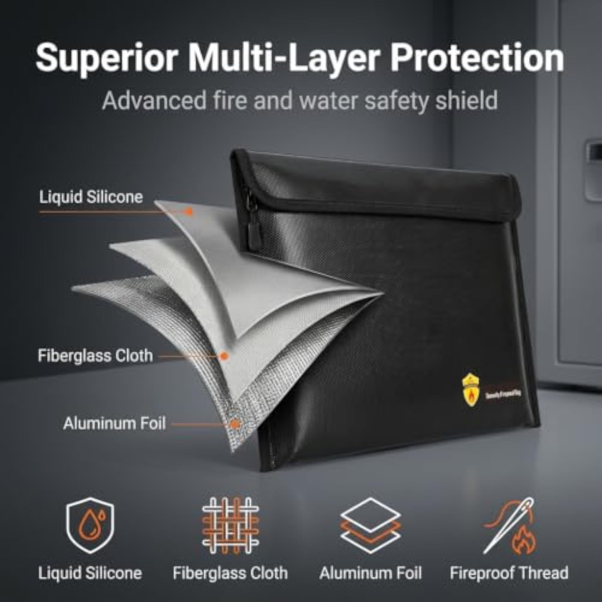 Fireproof Document Bag, Waterproof File Organizer