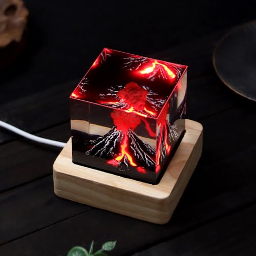 Lámpara de mesa volcán lava mini decorativa LED USB miniatura 2