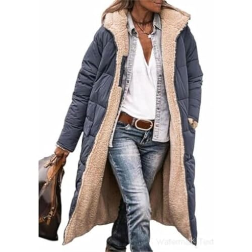 Manteau long réversible pour femme en Sherpa et matelassage haut de gamme