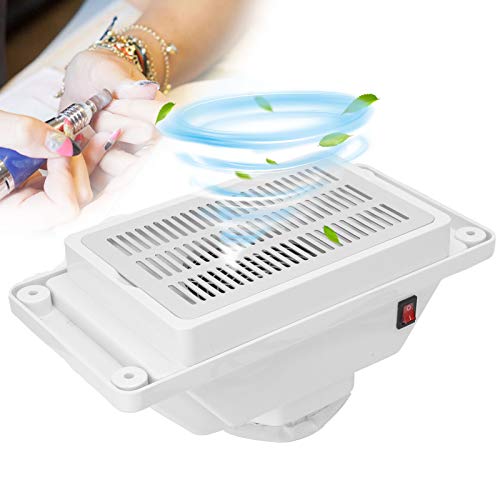YUYTE Nail Dust Collector, 6w Quiet Table Nail Vacuum Cleaner, Collect the Nails Produced During Polishing Manicure Pedicure Tool Nail Dust Collector Device with Fan for Nail Salon White