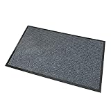 Confis 玄関マット ドアマット 40x60cm 屋外 室内 洗える 吸水 大判 耐久性 泥落とし 砂落とし 滑り止め付き グレー