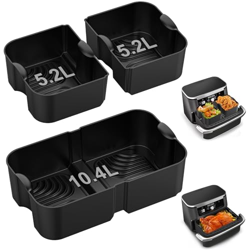 Airfryer Zubehör für Ninja Foodi Flexdrawer AF500EU/AF500EUCP, 10.4L Ninja Heißluftfritteuse Zubehör AF500DE, Silikonfor...