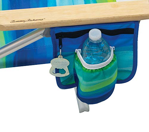 Tommy Bahama 2-Pack 5-Position Classic Lay Flat Backpack Beach Chair with Cooler and Cup Holder, Portable Folding Beach Chair for Tanning, Blue/Green - Image 6