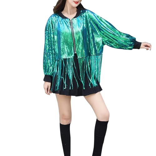 Veste courte de performance à paillettes pour DJ de boîte de nuit