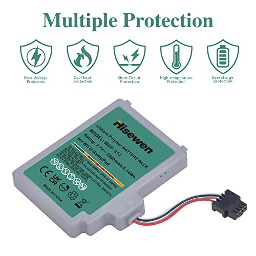 Hisewen Wii U Gamepad Battery, 2200Mah Replacement Rechargeable Battery Pack For Nintendo Wii U Gamepad Wup-012, Wup-010 #TOP4