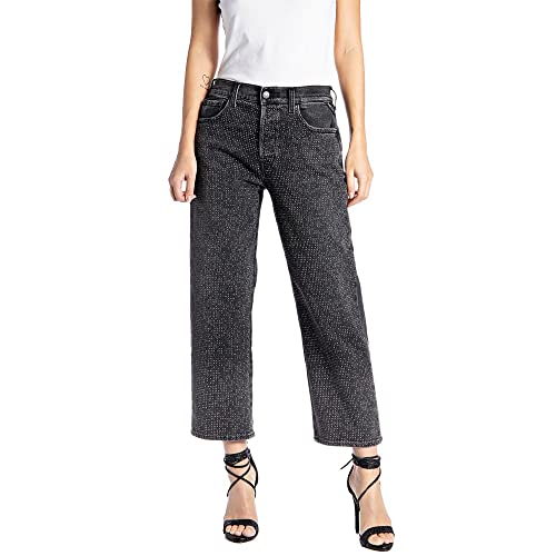 Replay Damen Heveleen Jeans, 097 Dark Grey, 23W