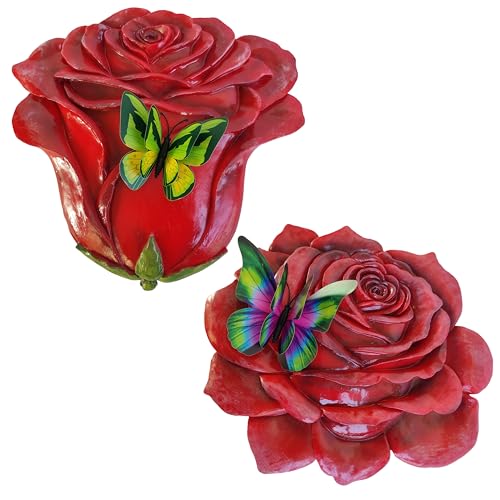 Garden Red Rose Decorative Stone