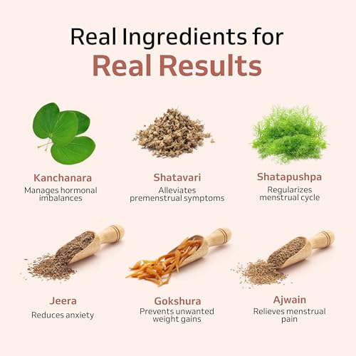 Image of Purely Yours Ova Calm Tea for Period Pain, PCOS & Hormonal Balance | Ayurvedic Herbal Tea with Shatavari, Ajwain, Jeera & Gokshura for Women's Health, Caffeine-Free - 30 Tea Bags