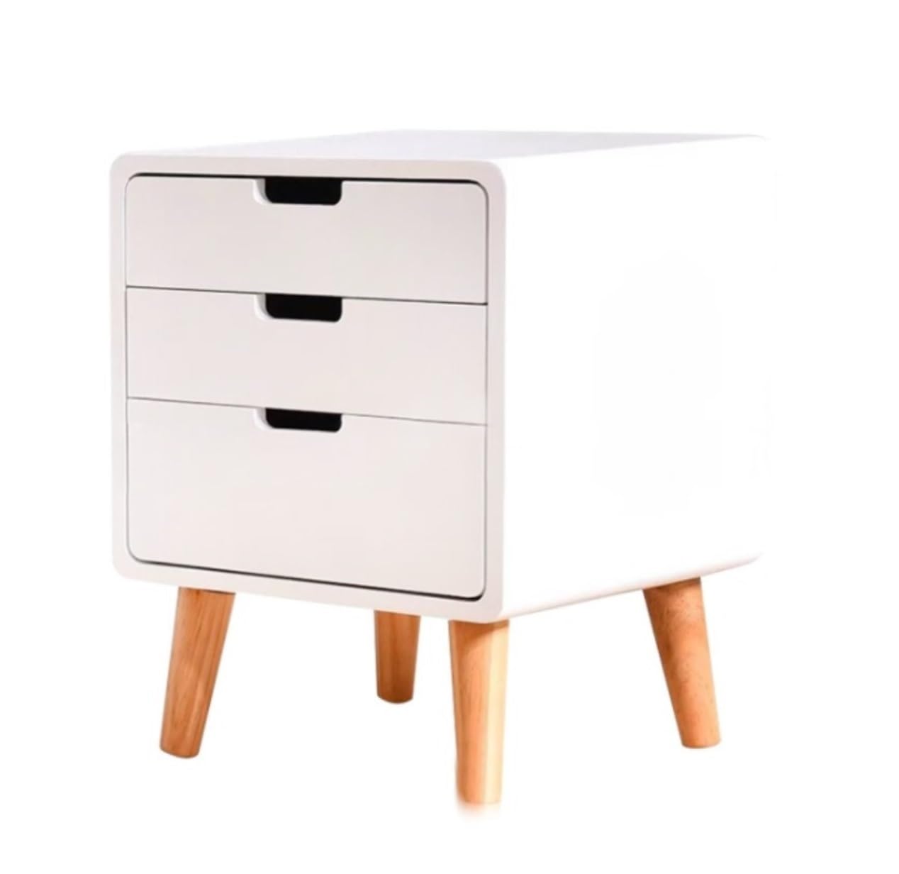 Table de nuit à tiroirs de rangement et étagère gain de place en bois