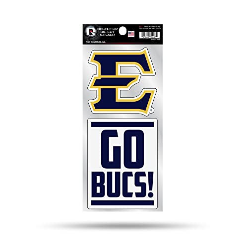 Rico Industries NCAA East Tennessee State Buccaneers Double Up Die Cut 2-Piece Sticker Sheet