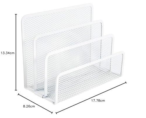 VANRA Briefbox Briefablage Metall Schreibtischorganizer mit 3 Briefablage für Schulbürobedarf, 2 Stück,Weiß