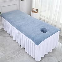 Morbuy Hoes voor massage, beautybed, hoes met gezichtsgat, zacht, wasbaar, spa, massagetafel, gezichtshanddoek, geschikt voor spa-salons, therapeuten (oranje, 100 x 200 cm