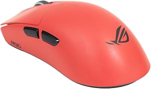 Souris de jeu sans fil ASUS ROG Harpe II Ace – Testée par des professionnels, pour droitier, 48 g légère, connectivité tri-mode, 42K DPI, 8K de polling, batterie de 101 h, outil basé sur le web, support PC/Mac – Rouge lave