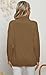 Jouica Womens Turtle Neck Chunky Sweatshirt Warm Loose Fitting Oversized Tunic Sweater for Maternity Ladies Tops,Khaki,X-Large