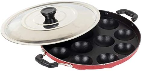 Theglobalstore Paniarakkal mit Deckel, Paniyaram-Pfanne, Patra Ae...