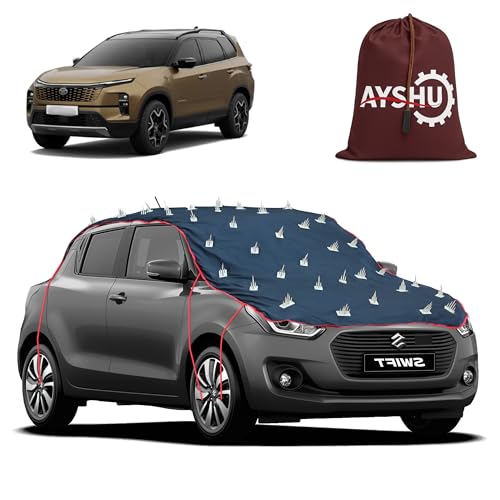 Image of AYSHU Water-Resistant Spike Car Cover for Tata Safari - Protects from Dogs, Monkeys, Dust, Sunlight & UV - Full Roof Universal Fit