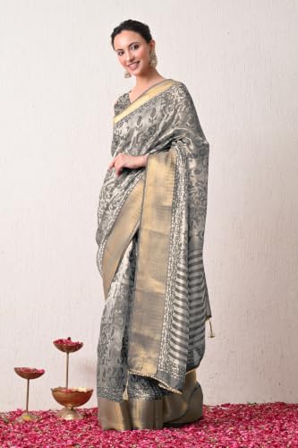 Image of MIRCHI FASHION Saree for Woman | Art Silk Floral Printed Ethnic Occasional Sari with Blouse