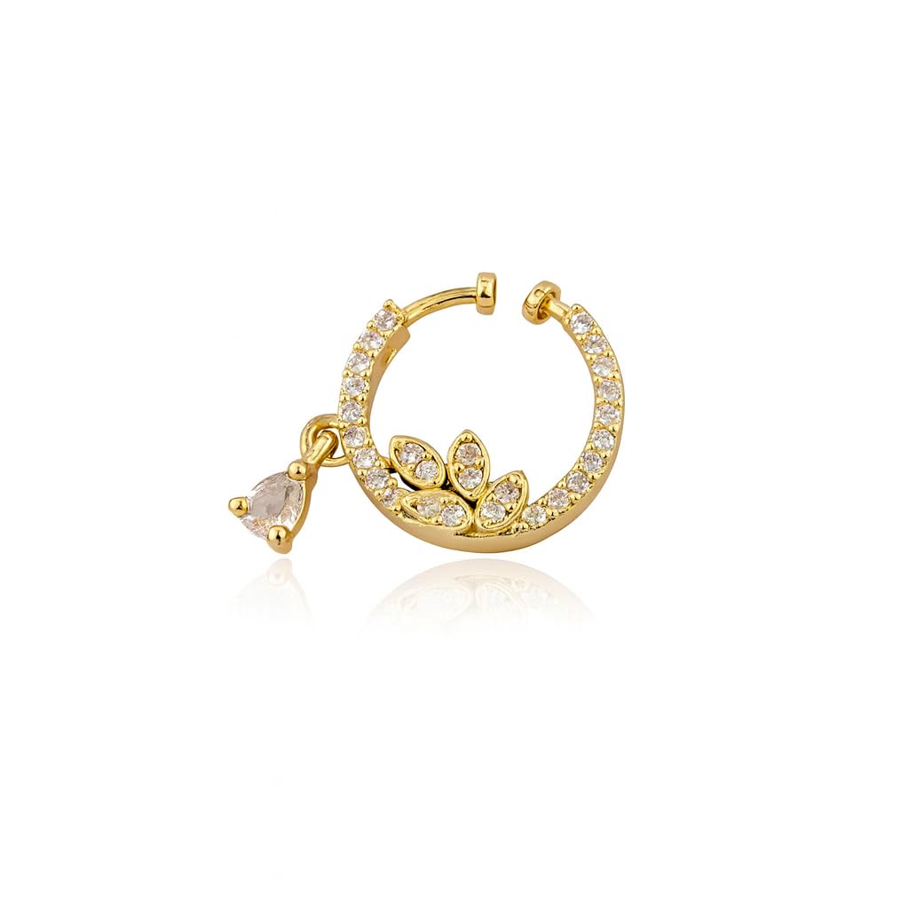 cz stone Premium Gold Plated American Diamond Nosepin for Women and Girls-picture-54