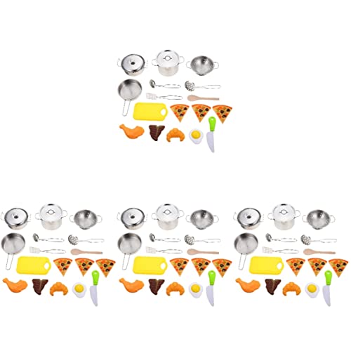 TOYANDONA 4 Sets Küchenspielset Küchenspielhaus Spielzeug Kleines Kochspielzeug So Tun Als Ob Spielküche