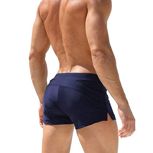 Deep Blue, L : IAGREE Brand Swim Suits Briefs Trunks Man Men Swimwear Men's Swimsuits Surf Board Beach Wear Man Swimming Boxer Shorts-image-42
