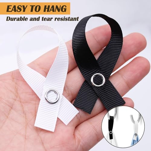 xlwen 30 Stück Nähfrei-Aufhänger für Textilien,150 x 12 mm Nähfrei-Aufhänger für Frottee,Polyester Handtuchaufhänger für Lappen,Geschirrhandtuch,Dekoartikel, Bad Handtuch,Sabberhandtücher,Camping