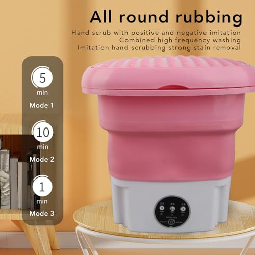Tragbare Waschmaschine, faltbare Mini-Waschmaschine Mini-Waschmaschine für Baby-Kleidung, Unterwäsche, kleine Gegenstände, Wohnung, Wäsche, Camping, Wohnmobil, Reisen (Rosa)