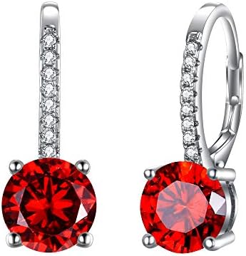 EVER FAITH Women's 925 Sterling Silver Full Zircon Fashion Round Drop Leverback Dangle Earrings