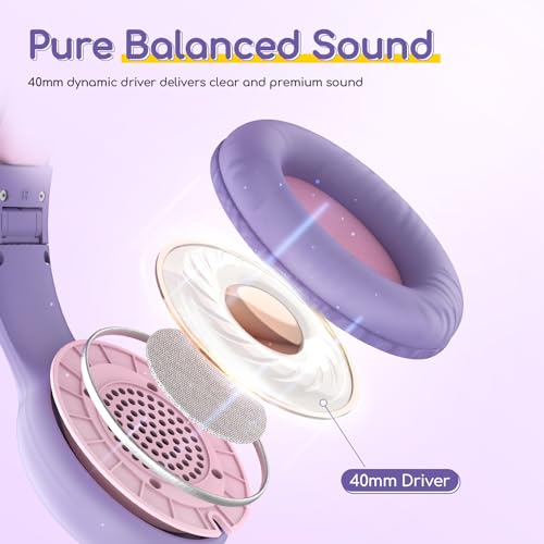 Image of EarFun K1 Kids Headphones Wired with Mic, Volume Limit Headphones for Kids