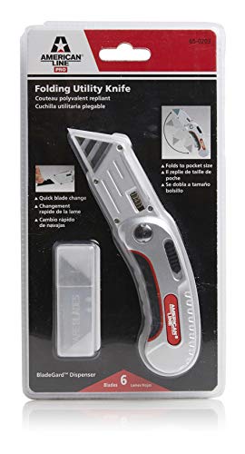 American Line Folding Utility Knife With 6 Blades - Ergonomic Handle Design With Quick Blade Change Technology - 65-0203 #TOP3