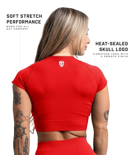 Image of Gymreapers Short Sleeve Workout Tops for Women - Crop Tops for Women Tee - Yoga Athletic Tops for Running, Gym, & Training