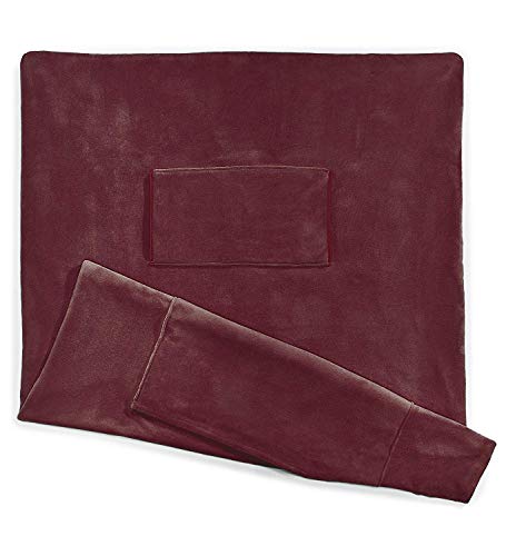 Sunbeam Heated Throw Blanket | Dual Pocket Microplush, 3 Heat Settings, Garnet - 31160303
