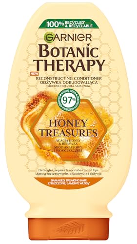 Garnier Botanic Therapy Honig & Propolis Conditioner für stark strapaziertes Haar mit splitterenden Spitzen, regeneriert und pflegt, 200 ml