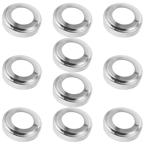 VANZACK 10PCS 304 Stainless Steel Handrail Decorative Covers 48x88mm Round Pool Ladder Protector Escutcheon Plates for Inground Swimming Pool Rail Hole Shielding