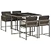 vidaXL Garten Essgruppe 5-TLG., Gartenmöbel Set Tisch mit 4 Stühle, Gartengarnitur mit Kissen, Sitzgruppe Essgarnitur Terrasse, Grau Poly Rattan