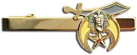 Masonic Shriner - Tie Bar/Masonic Tie Clip for Free Masons with Color Enamel Standard Symbolism. (Shriner Symbol)