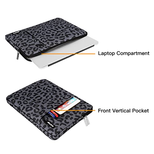 Mosiso Laptop Sleeve Case Compatible With Macbook Air/Pro, 13-13.3 Inch Notebook, Compatible With Macbook Pro 14 Inch 2023-2021 A2779 M2 A2442 M1, Leopard Grain Polyester Vertical Bag With Pocket #TOP3