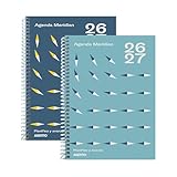 ADDITIO - Agenda secundaria de 12 a 16 años | Meridian | Agenda escolar 2026-27 | Semana vista | De septiembre 2026 a junio 2027 | 15 x 21cm | Español | Azul Claro | Azul Oscuro