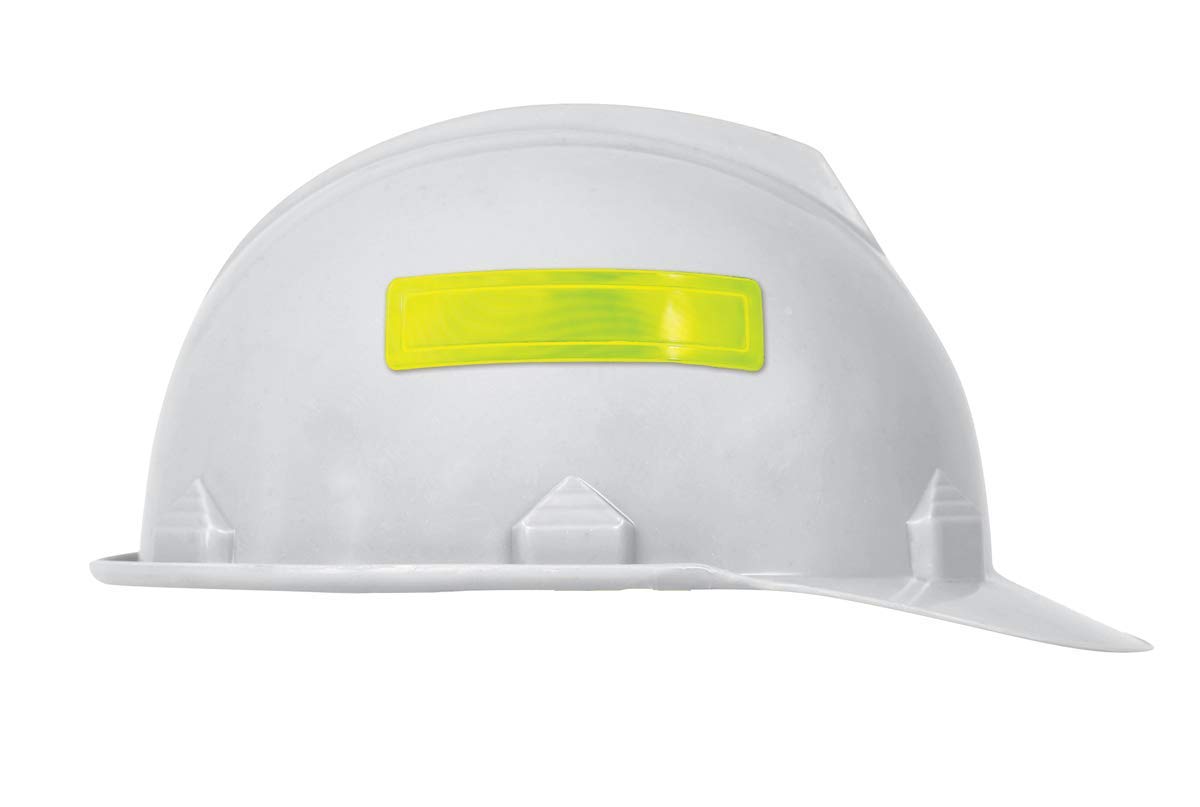 Accuform Signs LHR104GNYL Retro-Reflective Hard Hat Sticker, Capacity, Volume, Vinyl, 1" x 4", Fluorescent Lime Green Yellow