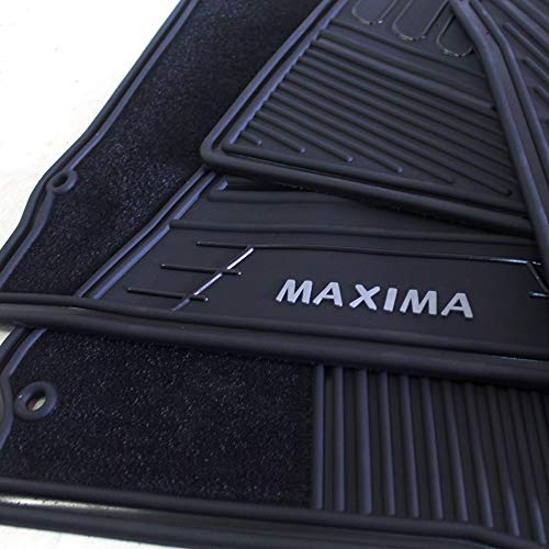 Car Floor Mats for Nissan Maxima OEM Genuine - All Weather-Rubber-Heavy Duty - (2016,2017,2018,2019,2020,2021,2022,2023) Complete Set (Black)