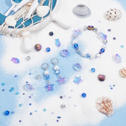 SUNNYCLUE 1 Box 3100pcs Summer Beads Kit: Glass Sea Ocean Beads, Star, Sea Shell, Fish - Image 4
